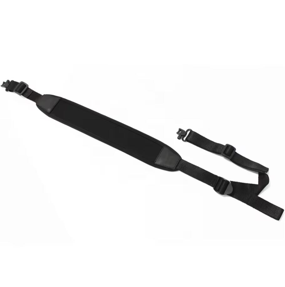 Black Neoprene Gun Sling with heavy duty Swivels for Outdoor Hunting