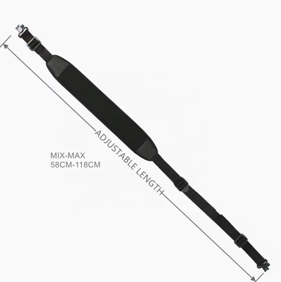 Black Neoprene Gun Sling with heavy duty Swivels for Outdoor Hunting